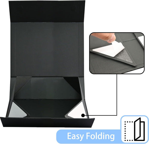 LIFELUM Gift Box 13.5''X10''X4'' Large Black Gifts Boxes with Magnetic Lids Luxury Gift Box for Groomsman Proposal Gifts Contains Card, Ribbon, Filler Birthday Gift Packing