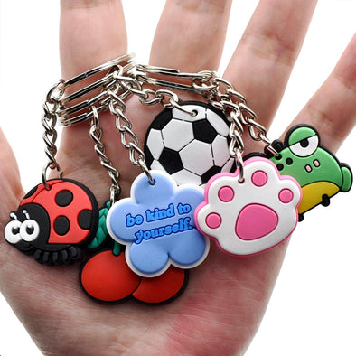 30/50/100/200Pcs Random Different Keychains, Lot Mixed Cute Keyring for Classroom Prizes Students Incentives