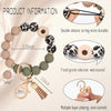 BAOSIWA Silicone Beaded Keychain Wristlet Key Ring Bracelet Cute Car Key Chain Holder for Women Girls