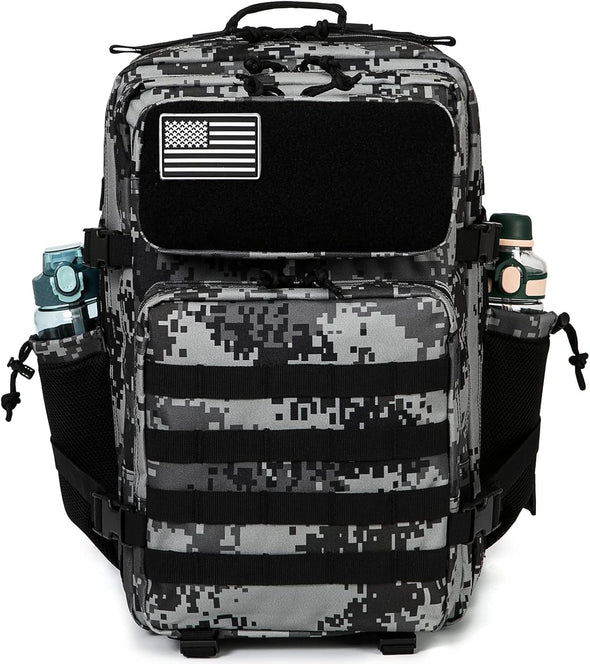 QT&QY 25L/35L/45L Military Tactical Backpack for Men Molle Daypack 3 Day Bug Out Bag Hiking Rucksack with Bottle Holder