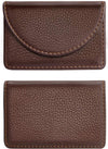 Cofee Leather Business Card Holder Case for Men or Women Pocket Business Card Wallet Name Card Case Holder with Magnetic Shut, Holds 25 Business Cards, Coffee
