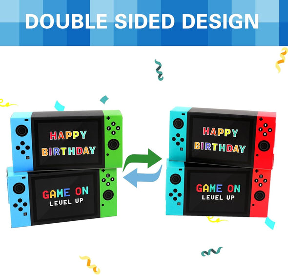 Video Game Party Favor Boxes - 12 PCS Game on Theme Gifts Boxes for Boys Kids Video Game Birthday Party Supplies Goodie Candy Bags Gamer Party Decorations