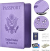 Passport and Vaccine Card Holder Cover Combo, Passport Case /Wallet with Vaccine Card Slot for Women and Men(Al-Purple)