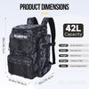 PLUSINNO Fishing Backpack with Rod Holders Tackle Box, 42L Large Water-Resistant Fishing Tackle Bag Store Fishing Gear