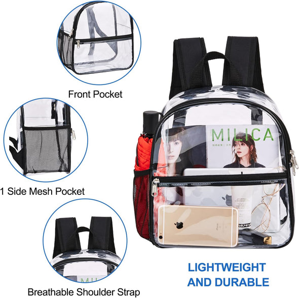 USPECLARE Clear Backpack for Stadium Approved 12×6×12, Water Proof Clear Bag for Stadium Events and Concert Work Sport Event