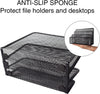 Wishacc Desk Mail Organizer Small File Holders Letter Organizer Metal Mesh Document/Filing/Folders/Paper Organizer for Desktop