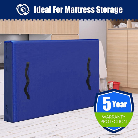 Cosy Family Mattress Bags for Moving with 8 Handles - 170GSM Extra-Thick Mattress Bag for Moving Supplies - Reusable Mattress Cover Protector Storage with Zipper - Queen Size - Blue