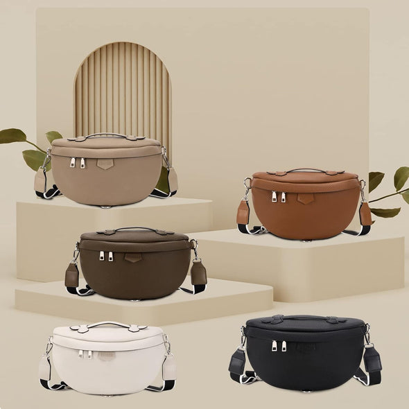 Eslcorri Crossbody Bags for Women - Fashion Sling Purse Shoulder Bag Fanny Pack Leather Causal Chest Bum Bag Cross Body Purse