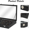 Ring Display Case Organizer Box with Transparent Lid, 100 Slots Ring Storage Display Box Case Tray Holder PU Leather Black