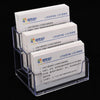 Tecunite 2 Pieces Business Card Holder 3 Tiers Acrylic Stand Organizer Clear Card Holder Display for Office, 180 Cards Capacity