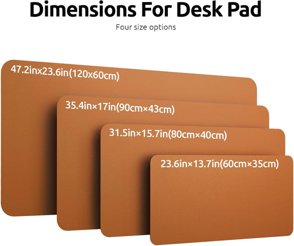 Ysagi Leather Desk Pad Protector, Office Desk Mat, Large Mouse Pad, Non-Slip PU Leather Desk Blotter, Laptop Desk Pad, Waterproof Desk Writing Pad for Office and Home (Brown, 31.5" X 15.8")