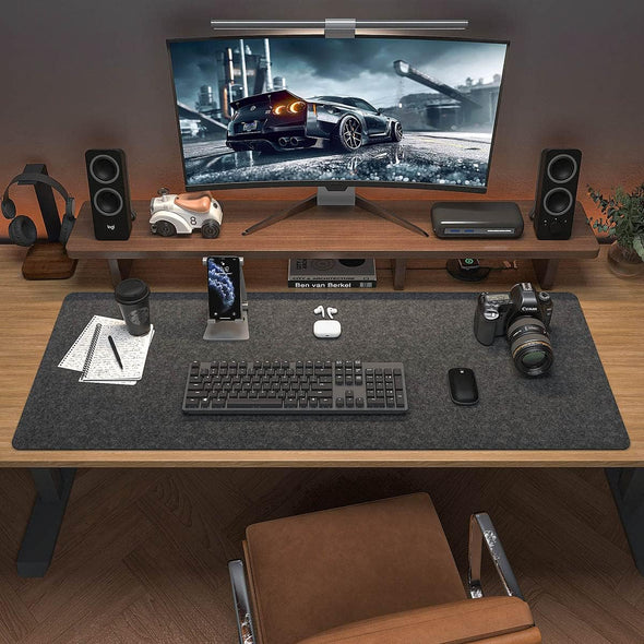 DAWNTREES Large Felt Desk Pad, 40''X16'' Full Desk Mouse Pad, Office Computer Desk Mat for Keyboard,100X40Cm Felt Desk Mat for Desk Pad Protector