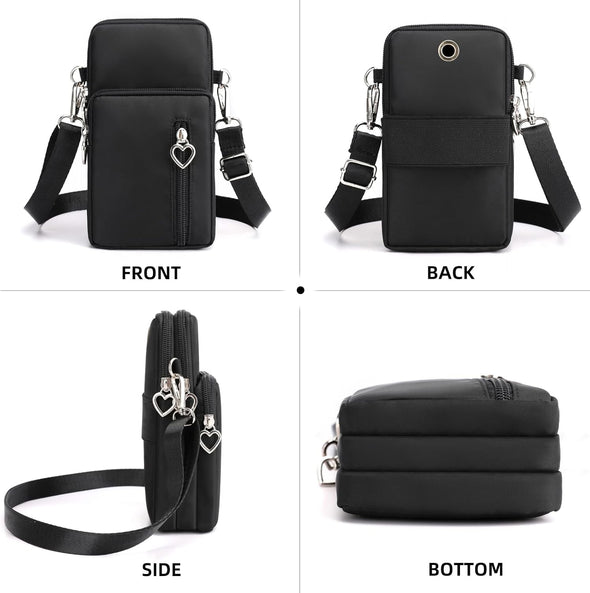 JANKS Small Crossbody Bag for Women - Mini Phone Purses with Crossbody Strap and Wallet - Nylon Arm Bag
