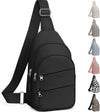 Crossbody Bags for Women, Sling Bag for Men, Small Hiking Backpack anti Theft Lightweight for Outdoors Travel (M, Black)