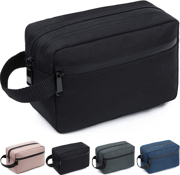 FUNSEED Travel Toiletry Bag for Women and Men, Water-Resistant Shaving Bag for Toiletries Accessories, Foldable Storage Bags with Divider and Handle for Cosmetics Toiletries Brushes Tools