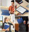 Moko Case for All-New Amazon Kindle Fire HD 10 Tablet (13Th Generation, 2023 Release) 10.1", PU Leather Trifold Stand Cover for Fire Tablet 10 2023, Auto Wake/Sleep, Navy Blue