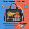 Weitars Insulated Lunch Bag for Women,Leak Proof Lunch Box for Work,Extra Large Lunch Tote Bag with Removable Shoulder Strap with Side Pockets,Reusable Lunch Bag for Picnic Hiking (Black-02)