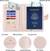 Herain Rose Gold Passport Holder for Travel, Passport Cover Wallet Case Women Men Family Cruise Ship Essentials, RFID Passport Book Holders Travel Gifts Vacation Must Haves