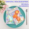 100 Pcs Mylar Bags, Smell Proof Bags with Clear Window, Resealable Holographic Bags for Snack, Cookie, Jewelry, Candy, Sealable Bag for Packaging, Mothers Day Gifts（2.4X3.9In）
