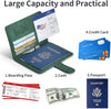 Passport Holder, Passport Cover with Credit Card Slot and Boarding Pass Slot Combo, Passport Wallet Case Book Travel Must Have, RFID Blocking Leather Travel Accessories, Green