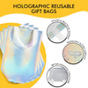 RACETOP 15 Pcs Iridescent Glossy Gift Bags Medium Size, 8X4X10 Inch Holographic Reusable Gift Bags with Handles & Sturdy Base, Ideal for Birthday, Wedding, Bachelorette, Party Favors, Holiday Goodie