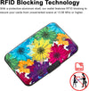 Credit Card Holder, Metal Card Wallet RFID Blocking Mini Slim Aluminum Business Hard Card Case for Women Men (Motley Floral)