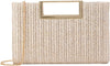 Top Handle Straw Clutch for Women Summer Clutch Straw Evening Bag Raffia Crossbody Purses Woven Beach Clutch