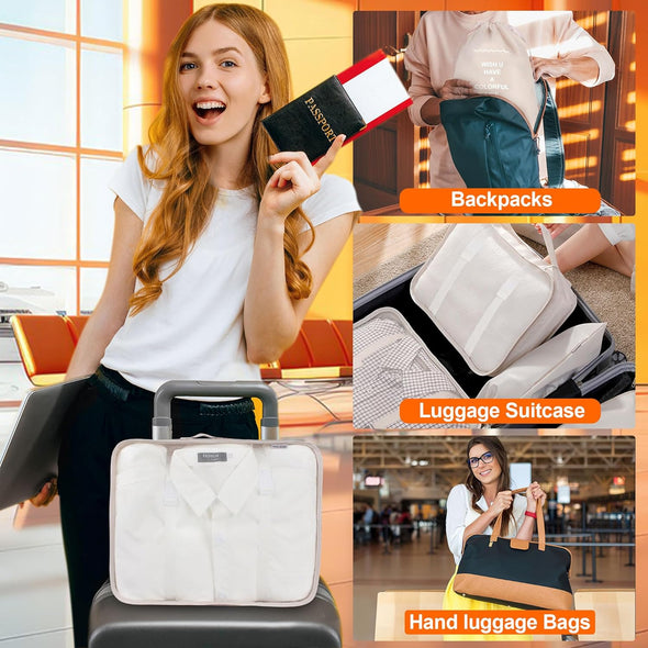8 Set Packing Cubes for Suitcases, Kingdalux Travel Luggage Packing Organizers with Laundry Bag, Compression Storage Shoe Bag, Clothing Underwear Bag, for Man & Women