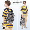 Vorspack Clear Backpack Heavy Duty PVC Transparent Backpack with Reinforced Strap Stitches & Large Capacity for College Workplace Security - Black