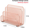 Gianotter Mail Organizer Countertop, Metal File Holder with 3-Slot, Rose Gold Desk Accessories & Workspace Organizers (Rose Gold)