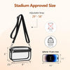 Bagenius Clear Bag for Stadium Events Clear Purse with Removable Strap Transparent Bag for Concert and Sport Events