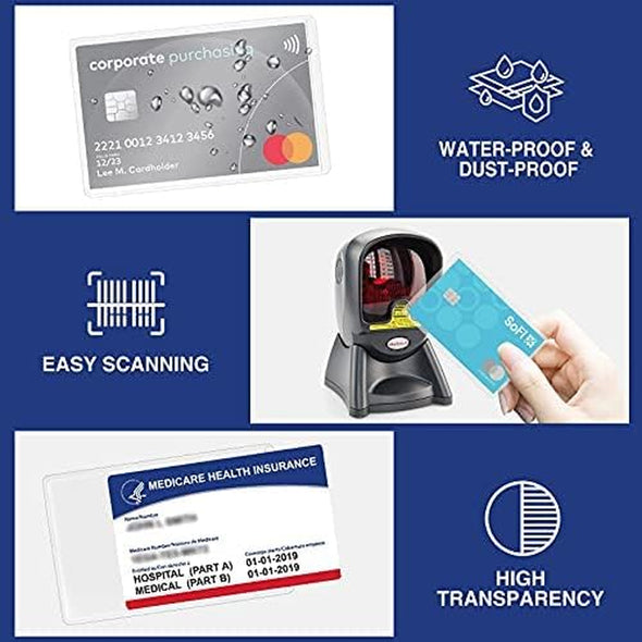 10 Pack New Medicare Card Holder Protector Sleeves, 12Mil Clear PVC Soft Waterproof Medicare Card Protector for New Medicare Card Credit Card Business Card, Heavy Duty Card Sleeves