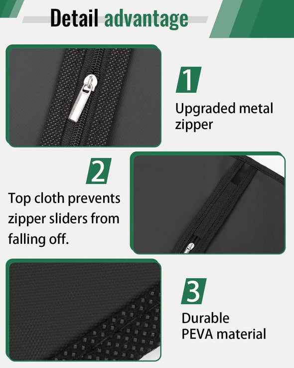 Garment Bags for Hanging Clothes (8 Packs?43 Inches) Washable Black Suit Bags for Closet Storage and Travel with Clear Window