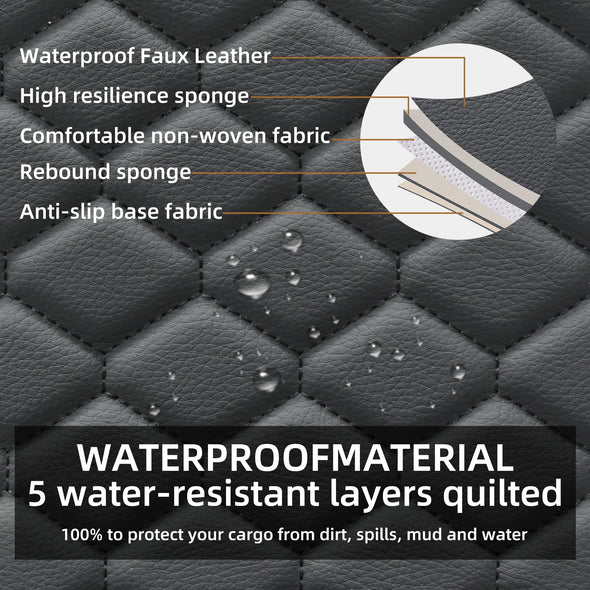 Elantrip Luxury Leather Car Seat Covers, Anti-Slip Waterproof & Full Protection Universal - Black, 2Pack