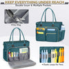 RAINSMORE Teacher Tote Bag 15.6 Inch Laptop Bag for Women Work Bags Laptop Tote Nurse Bag Professional Computer Messenger with Insulated Pocket, Laptop Briefcase for Office, College, Nursing, Teal