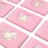 2 PCS Initial Makeup Bags for Women: Cosmetic Bag for Travel Toiletry - Birthday Gifts for 11 12 13 14 15 16 17 18 Years Old Girl Graduation Teacher Gift- Teen Girl Gifts Trendy Stuff - Pink A