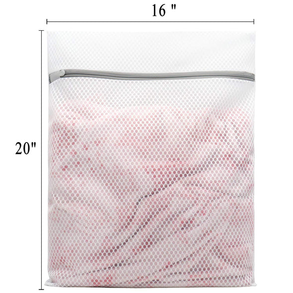 Muchfun 3Pcs Durable Honeycomb Mesh Laundry Bags for Delicates 16 x 20 Inches (3 Large)