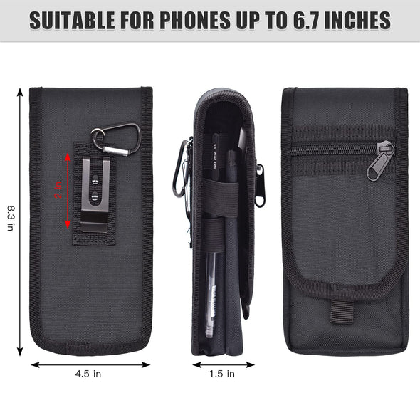 KATOLK Dual Phone Holster, Belt Phone Pouch, Multi-Purpose Tactical Phone Pouch