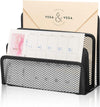 Wishacc Desk Mail Organizer Small File Holders Letter Organizer Metal Mesh Document/Filing/Folders/Paper Organizer for Desktop