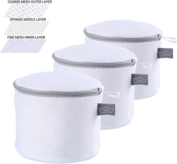 Kimmama Bra Washing Bag for Laundry, Laundry Bags Mesh Wash Bags, Net Washer Sack with Zipper, Lingerie Pouch for Cleaning and Drying Underwear, Delicates, Brassiere, Bralette, Undergarment