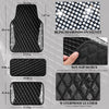 CAR PASS Leather Car Mats, Shining Diamond Anti Slip Floor Mats for Women, 5pcs Black Silver