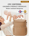 CEI-CEI Neoprene Diaper Bag Backpack Waterproof Baby Changing Bags for Mom and Dad with Changing Pad Large Travel Maternity Tote with Insulated Pockets and Organised Compartments (Oat)