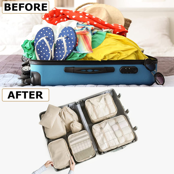 8 Set Packing Cubes for Suitcases Travel Luggage Packing Organizers,Travel Accessories Essentials Luggage Organizer with Shoe/Tioletry/Laundry Bag