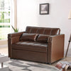 ORRD 3-in-1Faux Leather Sofa Bed with Adjustable Backrest and Hidden Side Table for Living Room 48''