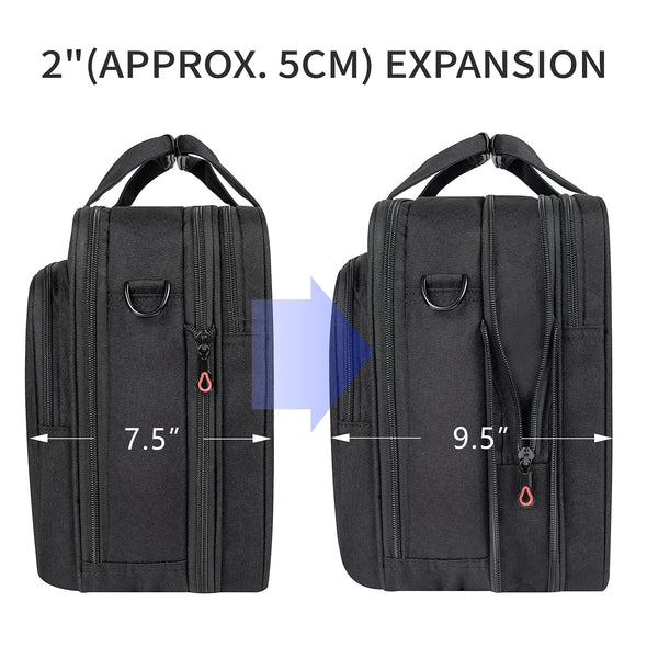 EMPSIGN Laptop Bag Briefcase,Expandable Messenger Bag   Office Carrying Shoulder Bag for Work Business Travel