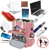 FALANKO Wide Open Pink Backpack with  USB Charging Port