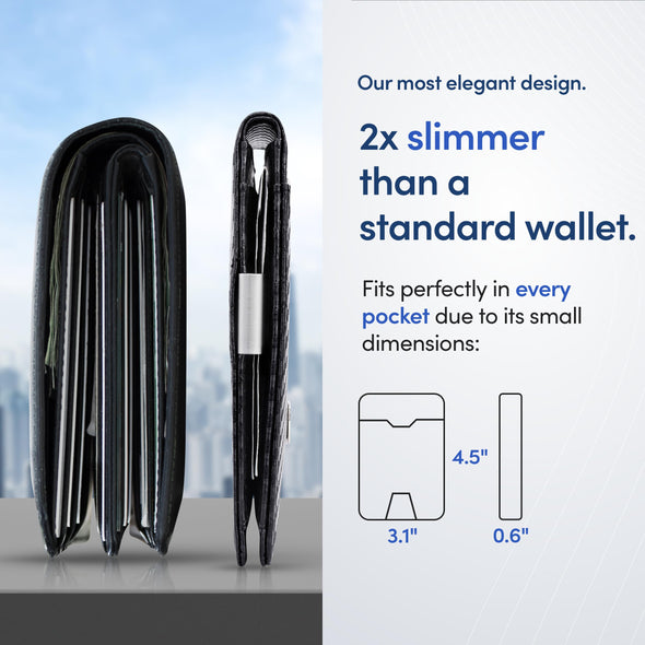 TRAVANDO Mens Bifold Wallet with Money Clip - Carbon