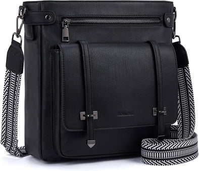 Crossbody Bags for Women,Multi Pocket Crossbody Purses Vegan Leather Shoulder Handbags Travel Purse Adjustable Strap