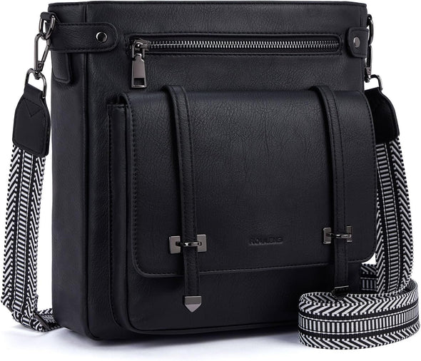 Crossbody Bags for Women,Multi Pocket Crossbody Purses Vegan Leather Shoulder Handbags Travel Purse Adjustable Strap