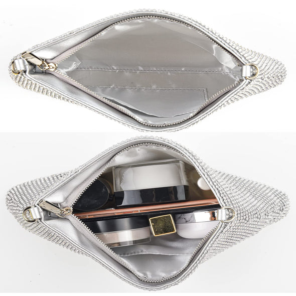 Valleycomfy Rhinestone Evening Clutch Bag for Prom Cocktail Party Wedding